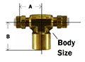 Flareless Female Branch Tee Diagram